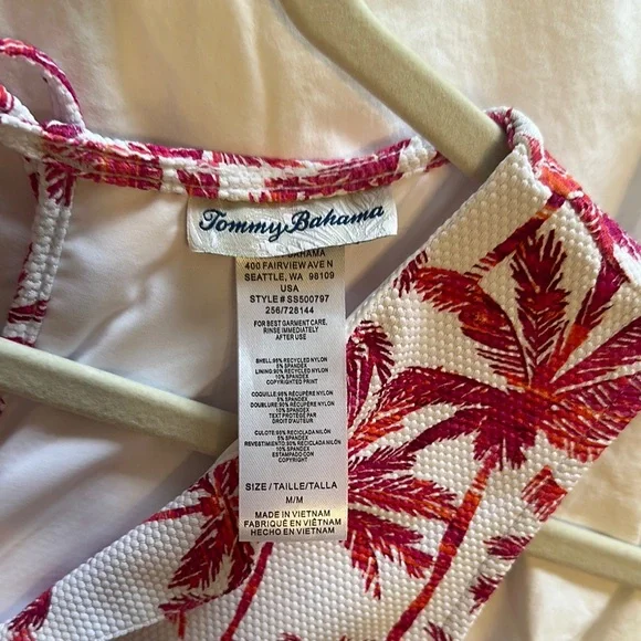 Red Palm Tree Print Sleeveless Romper NWOT - Picture 4 of 4